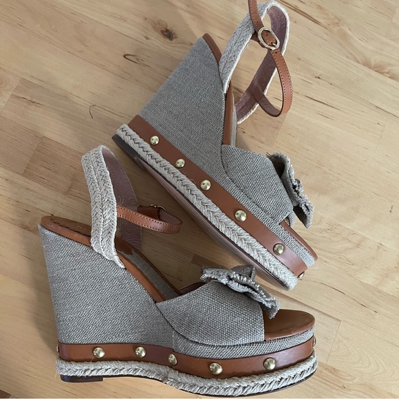 Red Valentino Knotted Bow Espadrille Wedge Sandals, 38.5 - Picture 11 of 15